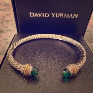 David yurman cable bracelet with green gemstones